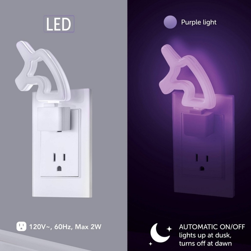 🤖♡Globe Unicorn LED Night Light - White and Purple